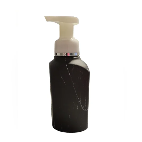 Bath & Body Works Black Marble Soap Dispenser W/ a Black Pump & Silver Accents - Picture 1 of 1